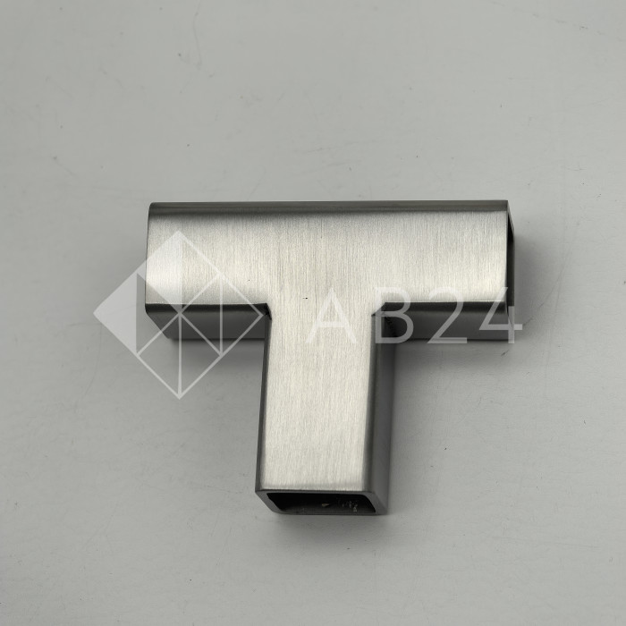 Соединитель трубы FDC-63, 15х15 Т-образный, нержавейка/матовый