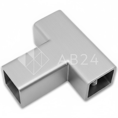 Соединитель трубы FDC-63, 15х15 Т-образный, нержавейка/матовый