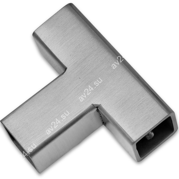 Соединитель трубы FDC-63, 15х15 Т-образный, нержавейка/матовый