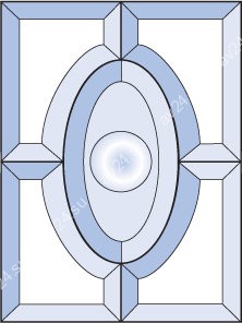 Бевелс AV143 дверной (5 элементов) 150 х 200 мм