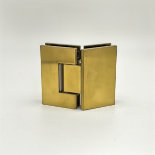 Петля Альфа FDP-14 стекло-стекло 135°, нержавейка/брашированное золото