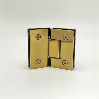 Петля Альфа FDP-14 стекло-стекло 135°, нержавейка/брашированное золото