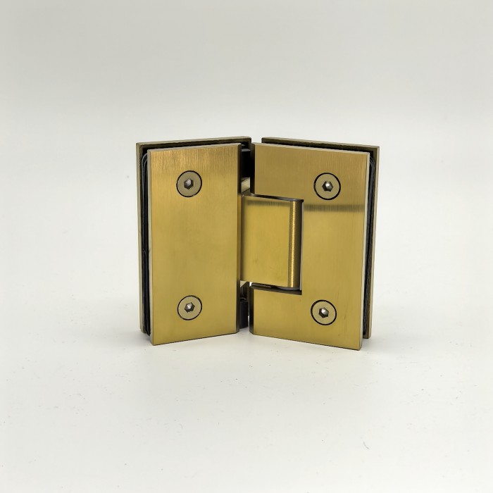 Петля Альфа FDP-14 стекло-стекло 135°, нержавейка/брашированное золото