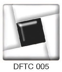 Фьюзинг квадрат DFTC 005 бело-черного цвета, 4 см