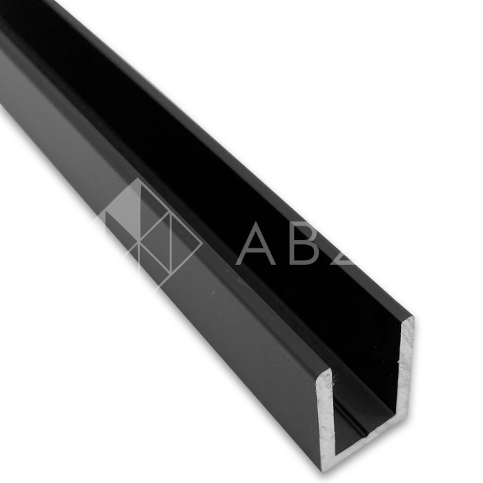 Профиль для стекла FDPA-50.22, 19х12.5х2, длина 2,2 м, алюминий/черный