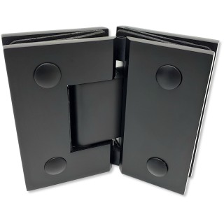 Петля Альфа α FDP-154 Премиум стекло-стекло 135°, нержавейка/черный