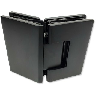 Петля Альфа α FDP-154 Премиум стекло-стекло 135°, нержавейка/черный