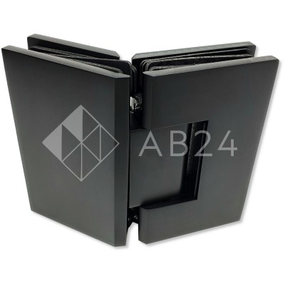 Петля Альфа α FDP-154 Премиум стекло-стекло 135°, нержавейка/черный