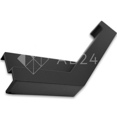 Заглушка угловая FDPA-432R, 135° Правая для порога, ПВХ/черный