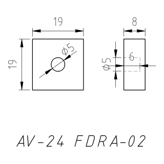 Заглушка квадратная FDRA-02 для ручки скобы 19х19 мм, нержавейка/полированный