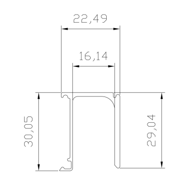 Крепления неподвижного стекла FDS-155.3 к треку для системы FDS-15 длиной 3 м, алюминий/анодированный