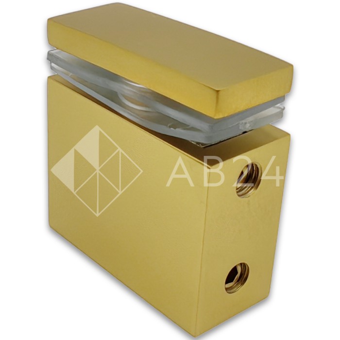 Крепление FDC-34 трубы 30х10 к стеклу, нержавейка/матовое золото