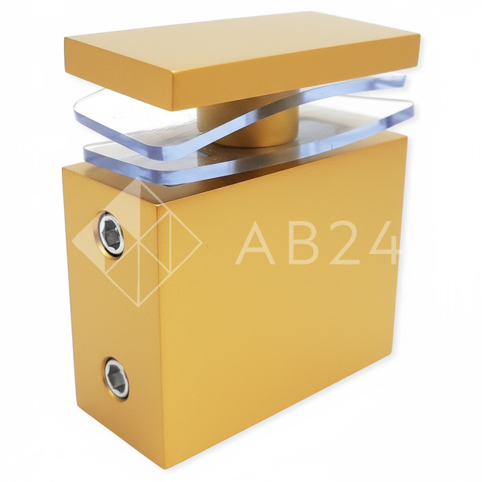 Крепление FDC-34 трубы 30х10 к стеклу, нержавейка/матовое золото