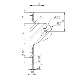  Крепление ванта FN-131 к стойке алюминиевого фасада M14, нержавейка/матовый