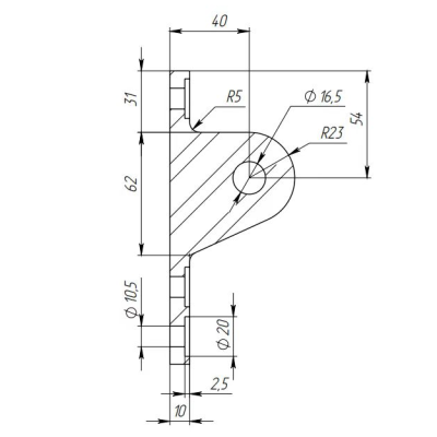  Крепление ванта FN-131 к стойке алюминиевого фасада M14, нержавейка/матовый