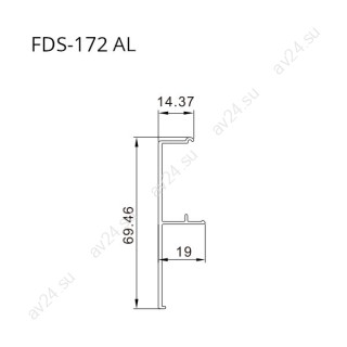 Крышка трека FDS-172.2-DEF с дефектом для раздвижной системы FDS-17 длина 2 м, алюминий/черный