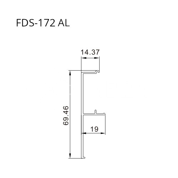 Крышка трека FDS-172.2-DEF с дефектом для раздвижной системы FDS-17 длина 2 м, алюминий/черный