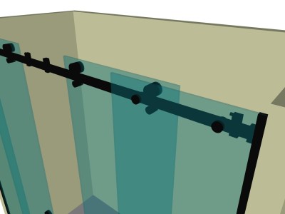 Душевая кабина раздвижная DK-103P в опорный профиль