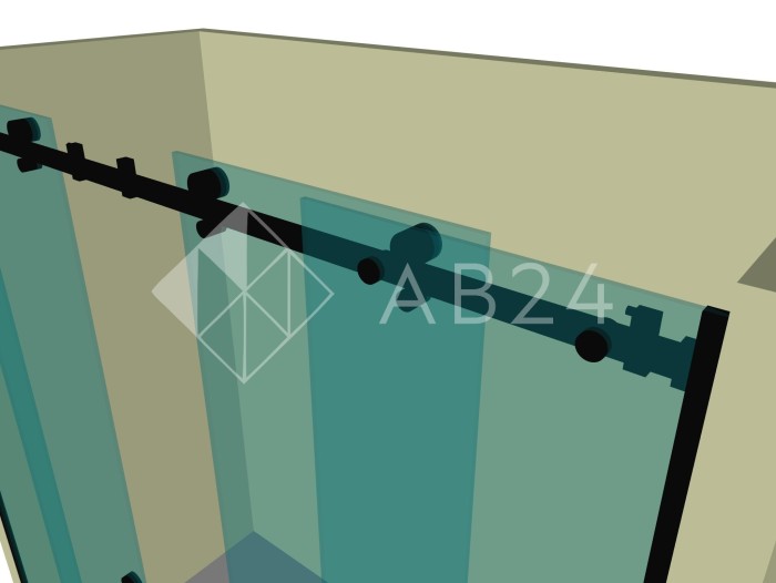 Душевая кабина раздвижная DK-103P в опорный профиль