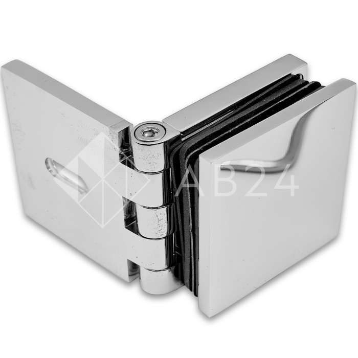 Коннектор для стекла Пегас FDK-100, 45x45 мм стена-стекло 0°-180°, латунь/хром