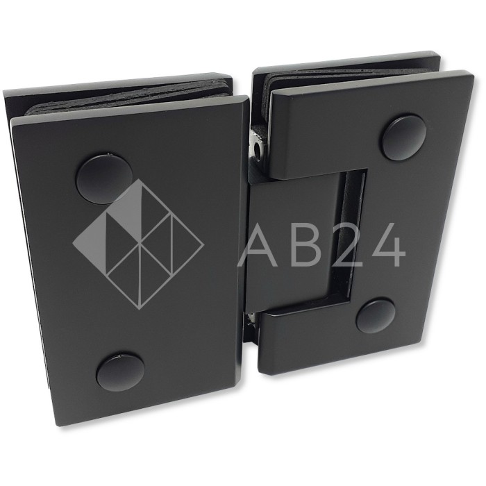 Петля Альфа α FDP-152 Премиум стекло-стекло 180°, нержавейка/черный