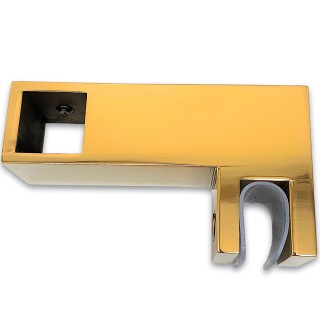 Держатель стекла FDC-55 сквозной 15х15 горизонтальный, нержавейка/золото