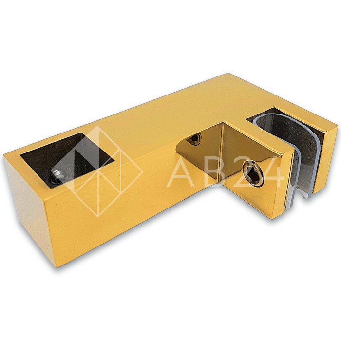 Держатель стекла FDC-55 сквозной 15х15 горизонтальный, нержавейка/золото