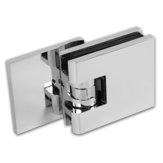 Петля Аврора FDP-180 стена-стекло 90° с крышками, латунь/хром