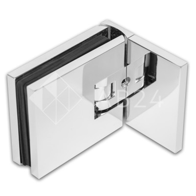 Петля Аврора FDP-180 стена-стекло 90° с крышками, латунь/хром