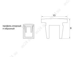 Заглушка верхняя FDPA-500.1, 19х13х2мм, 1 м, для п-образного профиля, алюминий/бронза 