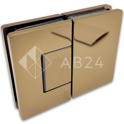 Петля Афина FDP-132 стекло-стекло 180°, латунь/розовое золото