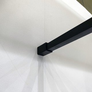 Комплект душевой шторки FDS-110 размером 900х1900 с рифленым стеклом 8мм, алюминий/черный