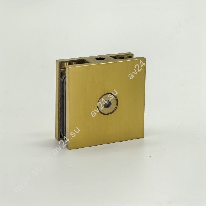 Коннектор для стекла Альфа α FDK-12, стена-стекло 90°, нержавейка/брашированное золото