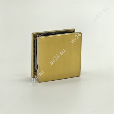 Коннектор для стекла Альфа α FDK-12, стена-стекло 90°, нержавейка/брашированное золото