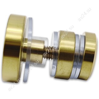 Крепление трека к стеклу FDS-32 с дефектом, нержавейка/брашированное золото