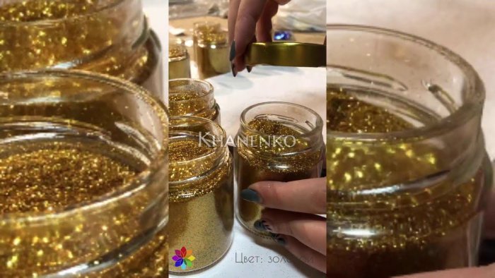 Блестки (глиттер) синие 100 г