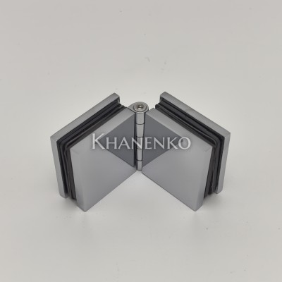 Коннектор для стекла Пегас FDK-101, 45х45 мм стекло-стекло 0°-180°, латунь/хром