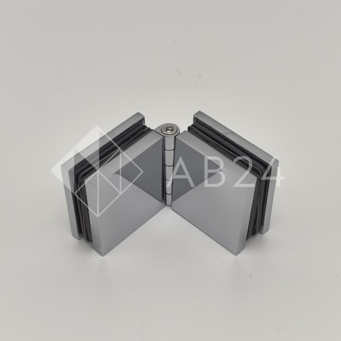 Коннектор для стекла Пегас FDK-101, 45х45 мм стекло-стекло 0°-180°, латунь/хром