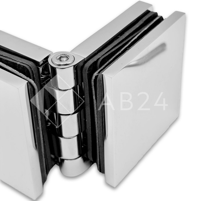 Коннектор для стекла Пегас FDK-101, 45х45 мм стекло-стекло 0°-180°, латунь/хром