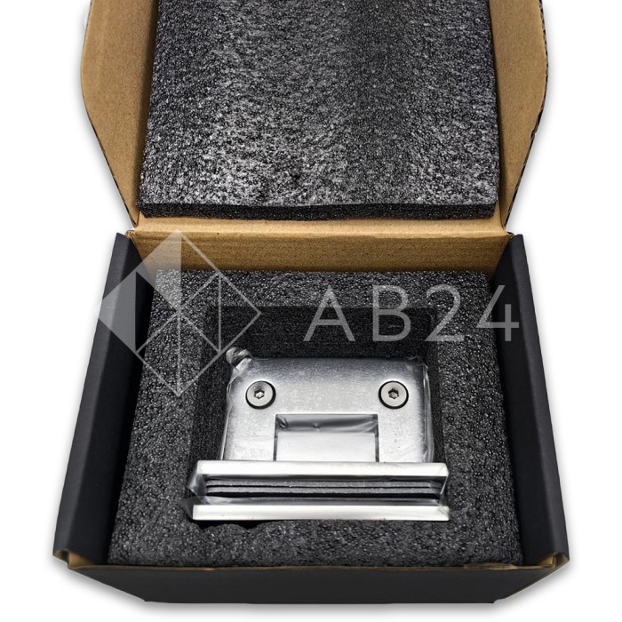 Петля Альфа α FDP-153 Премиум стекло-стекло 90°, нержавейка/полированный