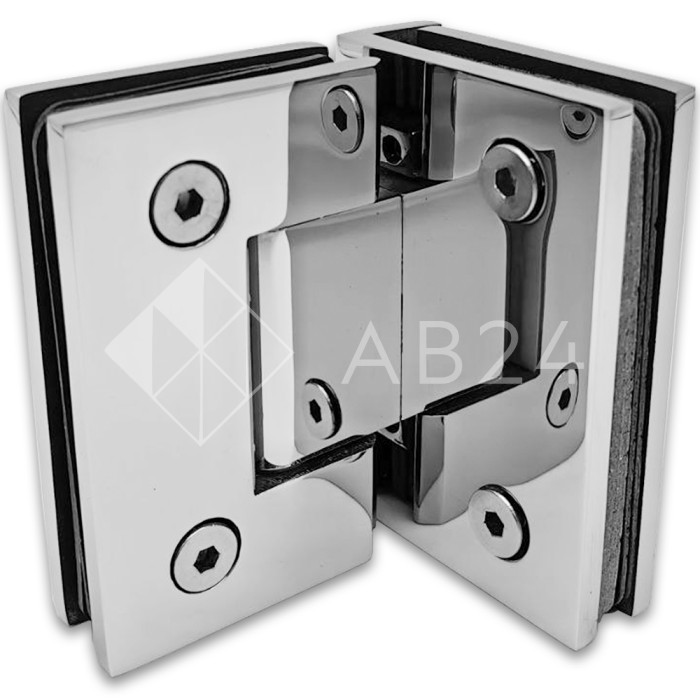 Петля Альфа α FDP-153 Премиум стекло-стекло 90°, нержавейка/полированный