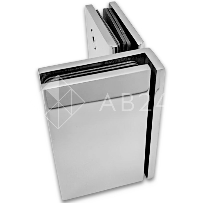 Петля Альфа α FDP-153 Премиум стекло-стекло 90°, нержавейка/полированный