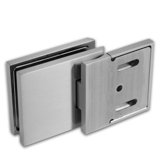 Петля Аврора FDP-180 стена-стекло 90° с крышками, латунь/оружейная сталь