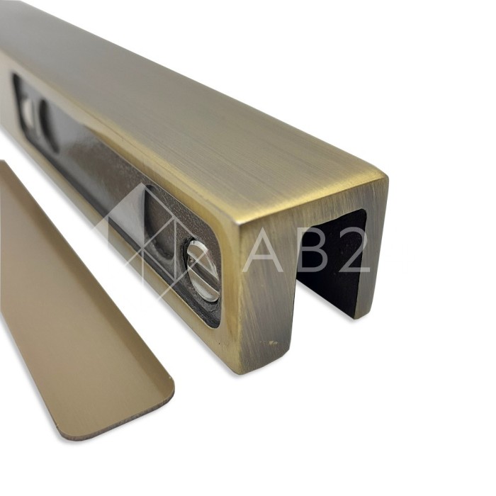 Угловой стабилизатор Диор FDK-1R стена-стекло 90° правый, нержавейка/бронза