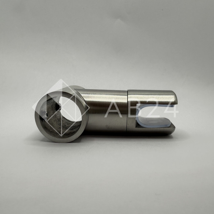 Держатель стекла FDC-17 трубы 19 сквозной 0°-360°, нержавейка/матовый