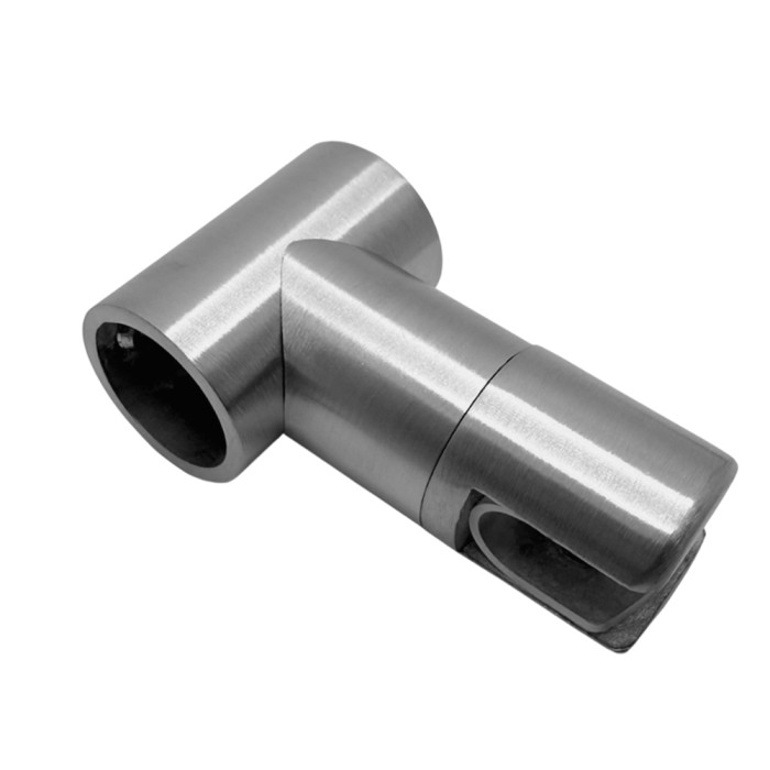 Держатель стекла FDC-17 трубы 19 сквозной 0°-360°, нержавейка/матовый