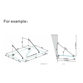 Тяга FN-80 для стеклянного козырька Ø12 мм М10, ванта 1500 мм, нержавейка/матовый