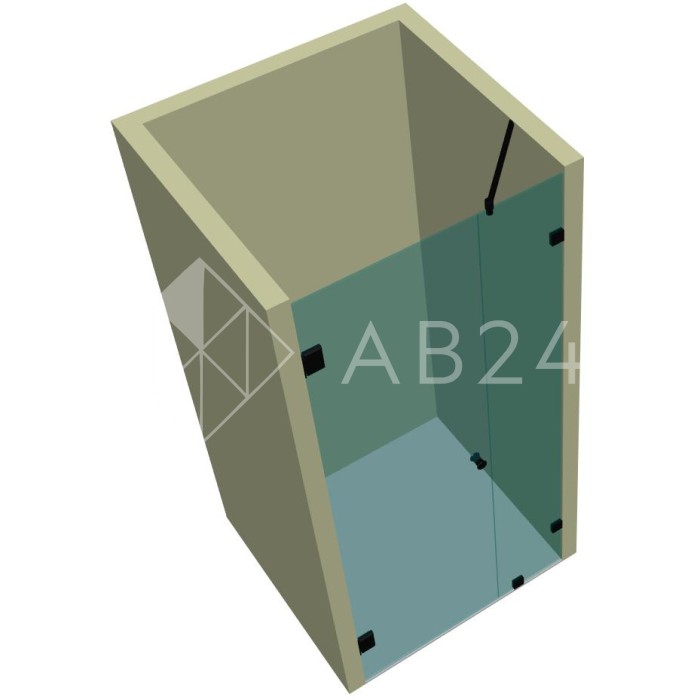 Душевая дверь с добором DK-105К на коннекторах