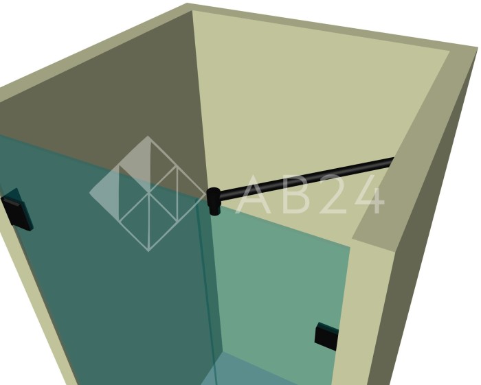 Душевая дверь с добором DK-105К на коннекторах