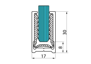 Профиль для стекла FDPA-54.22, 30х17х2 без уплотнителя 2.2 м, алюминий/полированный